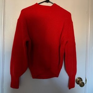 Red Balloon Sleeve Sweater